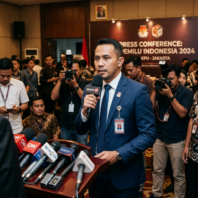 Journalist reporting